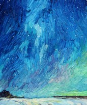 Lia Aminov Starry winter night, 50x60 cm, oil painting, 2019.jpg
