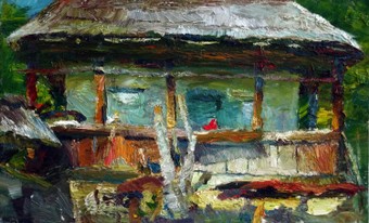 Lia Aminov Maramures old house oil painting 5.JPG
