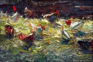 Lia Aminov hens oil painting.JPG