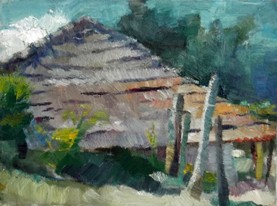 Lia Aminov old house Butuceni oil painting 2.JPG