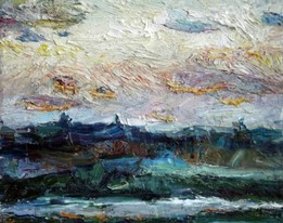 Lia Aminov sunrise sky oil painting.JPG