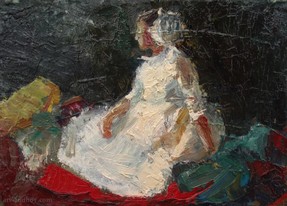 Lia Aminov young girl in white dress oil painting.jpg