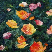 Lia Aminov Colorful roses 30x30 cm, oil painting 2015.jpg