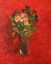 Lia Aminov Dried roses on the red 50x40 cm, 2019.jpg