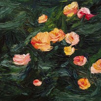 Lia Aminov Garden with Roses, 30x30 cm, oil painting, 2015.jpg