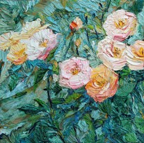 Lia Aminov Le rose 3 olio su tela 30x30 cm, 2018.jpg