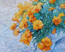 Lia Aminov Orange flowers 24x30 cm, 2017.jpg