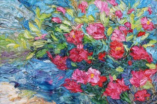 Lia Aminov Pink littel roses, 30x20 cm, 2018.jpg