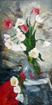 Lia Aminov Withe flowers, 30x60 cm, oil painting, 2015.jpg