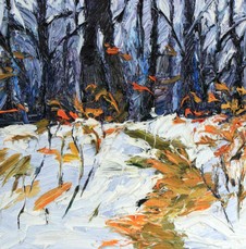 Lia Aminov Forest path, 20x20 cm, oil painting, 2018.jpg
