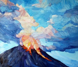 Lia Aminov Iddu - Stromboli volcano, 108x94 cm, 2020.jpg