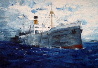 Lia Aminov, Cargo ship, 70x100 cm, 2014.jpg