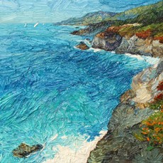 Lia Aminov, Italian coast 2, 40x40 cm, oil painting, 2018.jpg