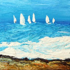 Lia Aminov Sailing, oil painting, 20x20 cm.jpg