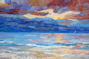 Lia Aminov Sunset over the sea 2, 60x40 cm, 2017.jpg