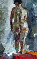 Lia Aminov female nude, small study, oil painting, 2003.JPG